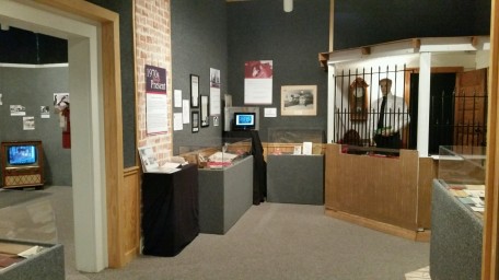 Part of our "Banking" exhibit.  In this corner, we have the items that were removed from the time capsule in 2013.